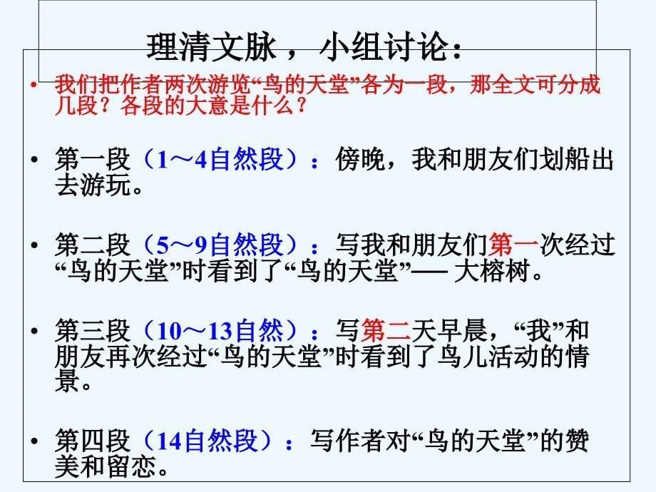 四年级人教版语文上册鸟的天堂.《鸟的天堂》ppt课件_第5页