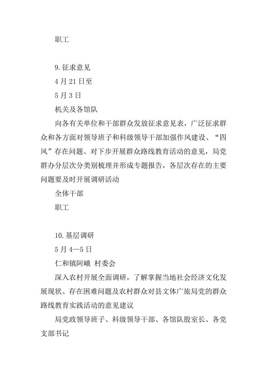 党的群众路线教育实践活动日程安排表.doc_第5页