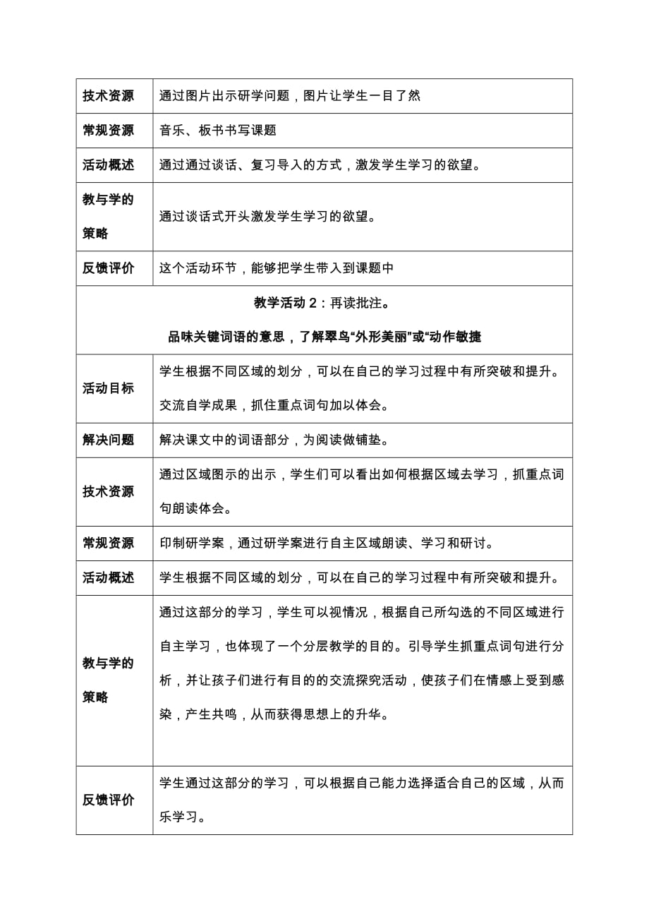 人教版三年级语文下册《翠鸟》第二课时教学设计_第4页