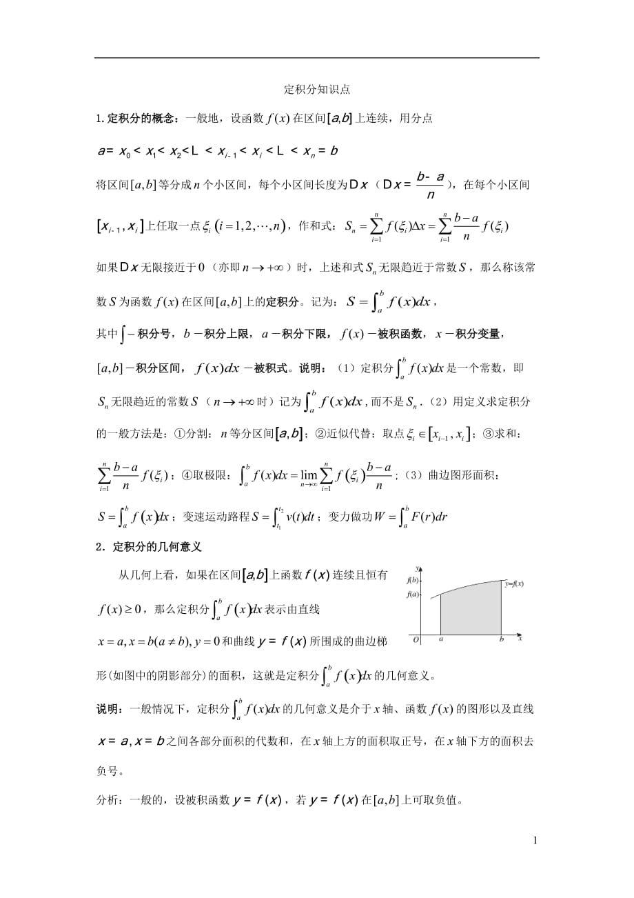 定积分知识点资料_第1页