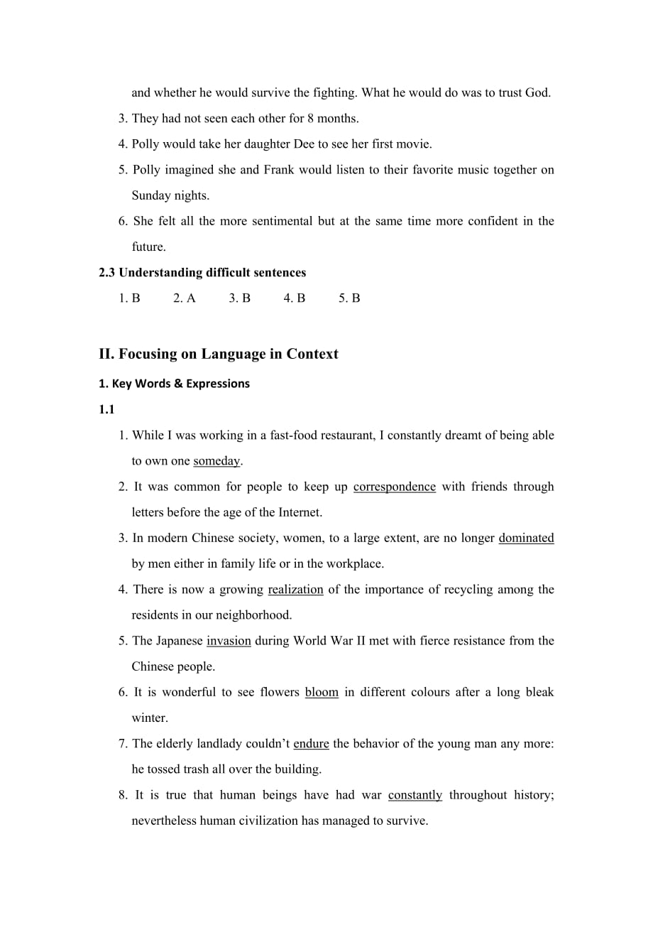 全新版大学进阶英语第二册第二单元答案.doc_第3页