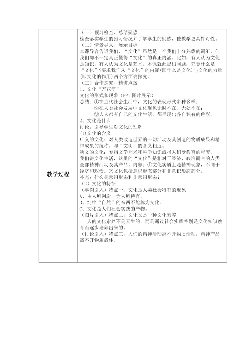 文化生活第一课文化与社会第一框体味文化教案设计资料_第2页