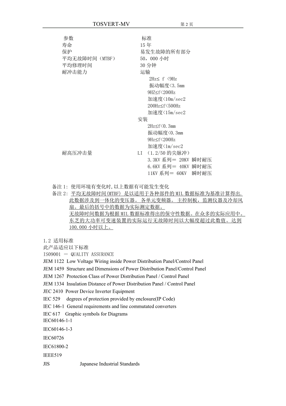 东芝高压变频器技术说明书资料_第2页