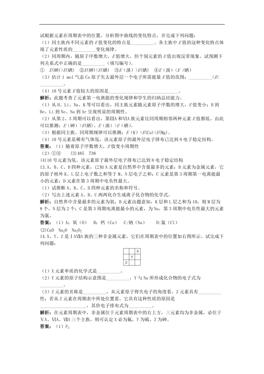 高中化学专题2原子结构与元素的性质22元素性的递变规律2每课一练苏教版3!_第4页