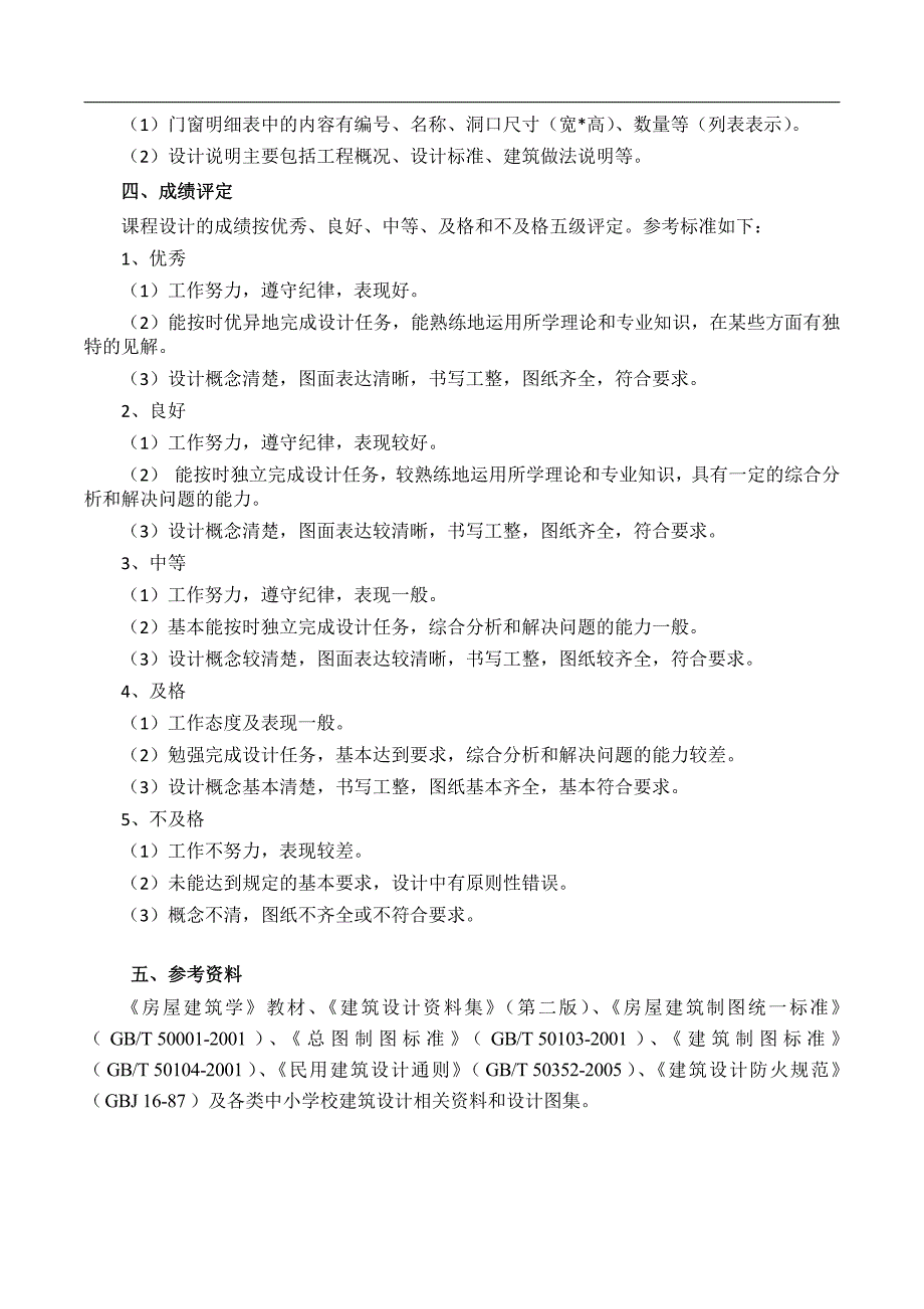 课程设计任务书——房屋建筑学_第4页