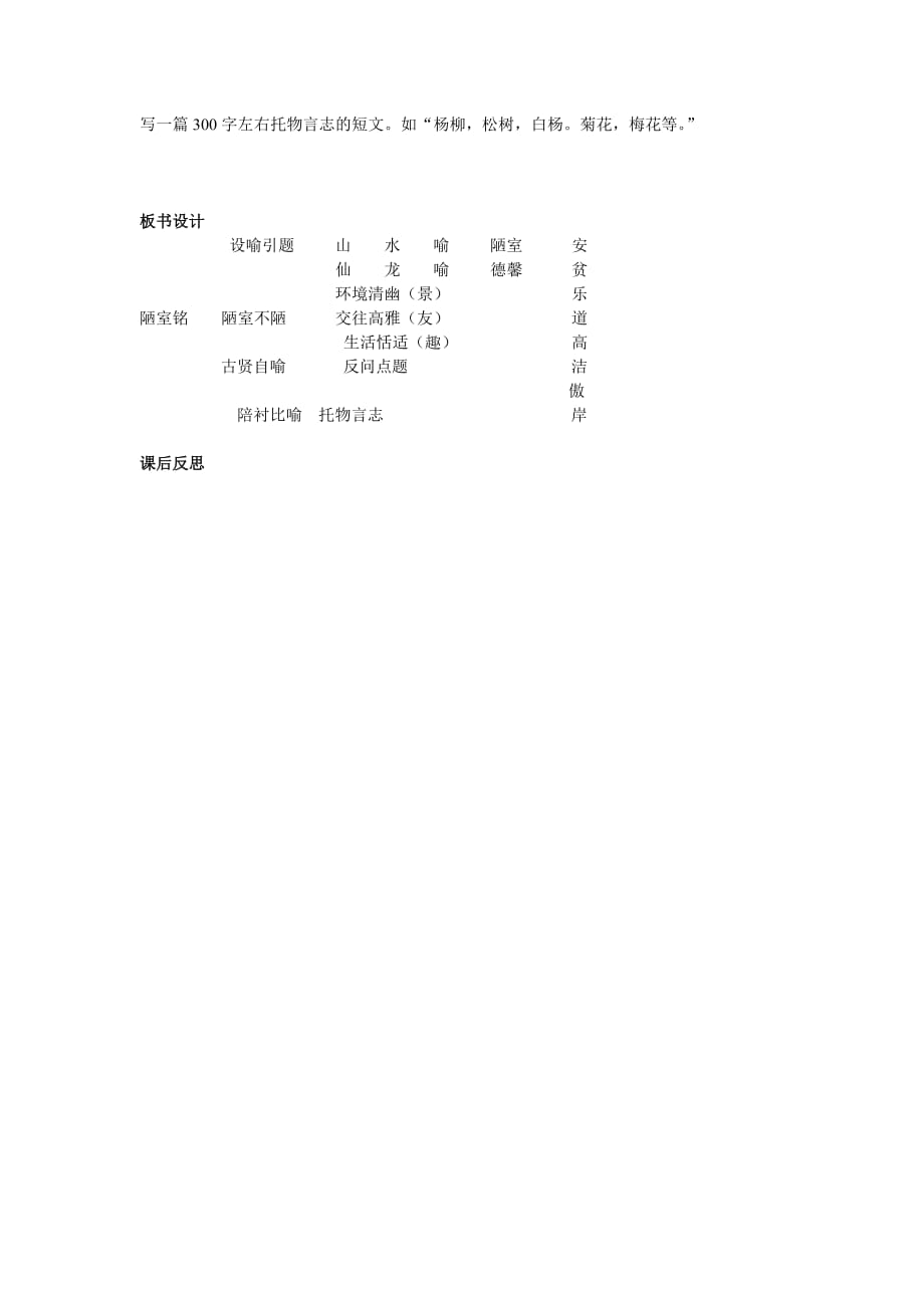 语文人教版部编七年级下册短文两篇之《陋室铭》教学设计_第4页