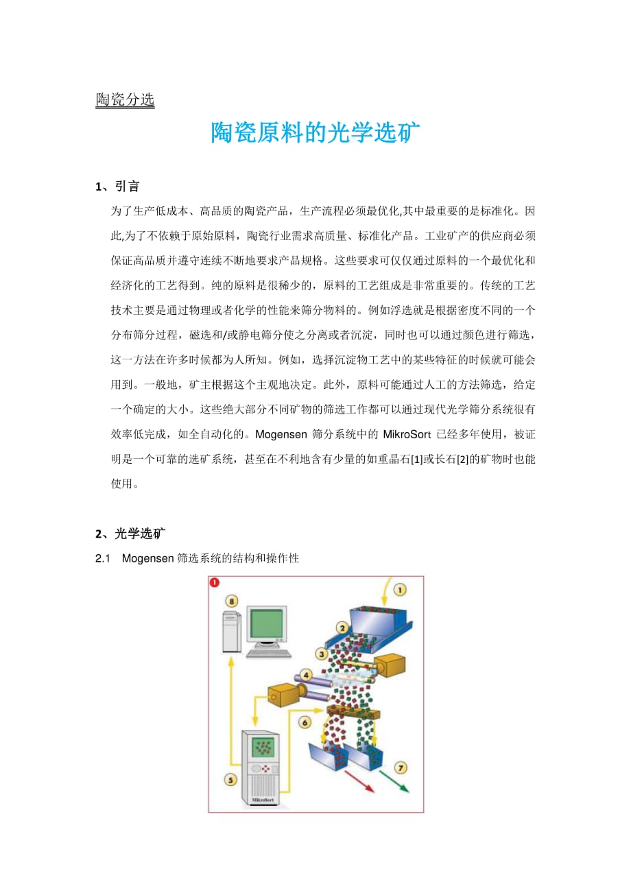 陶瓷原料的光学选矿_第1页