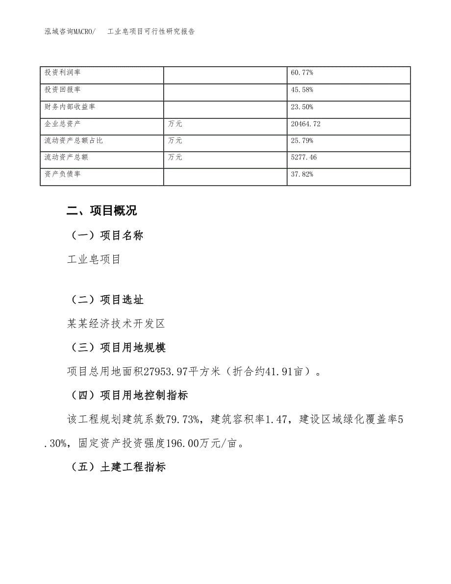 工业皂项目可行性研究报告（总投资12000万元）（42亩）_第5页