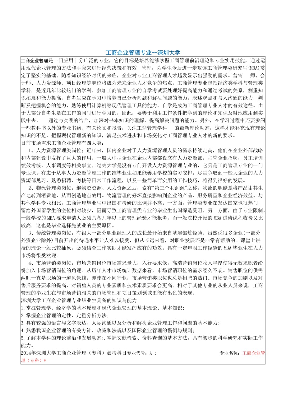 深圳大学工商企业管理专业.doc_第1页
