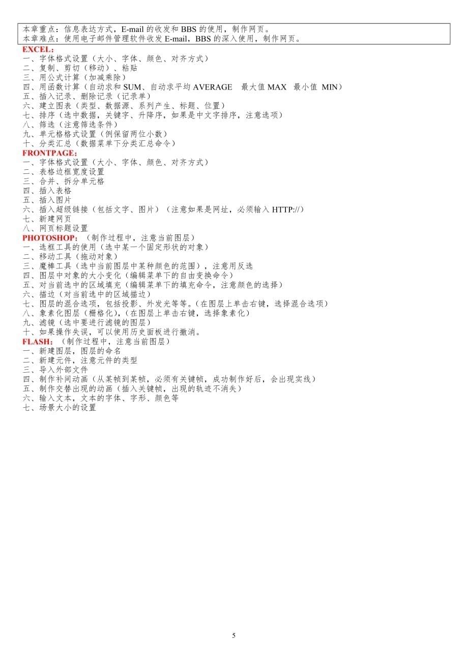 浙江省高中信息技术会考复习纲要教案.doc_第5页