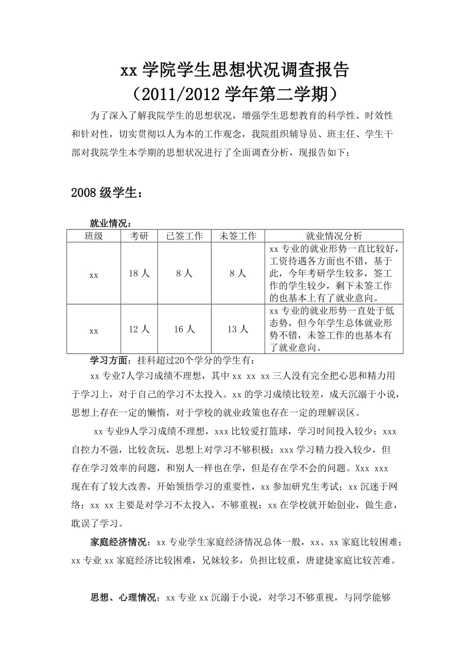 环境与安全学院学生思想状况调查报告.doc_第1页