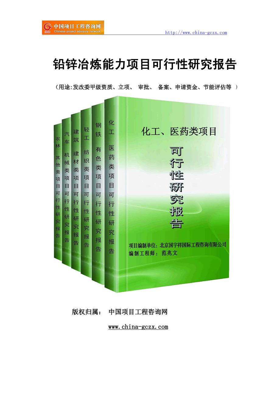 铅锌冶炼能力项目可行性研究报告范文格式专业经典案例)_第1页