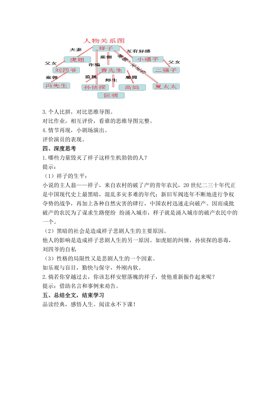 语文人教版部编七年级下册《骆驼祥子》读书会教学设计_第2页