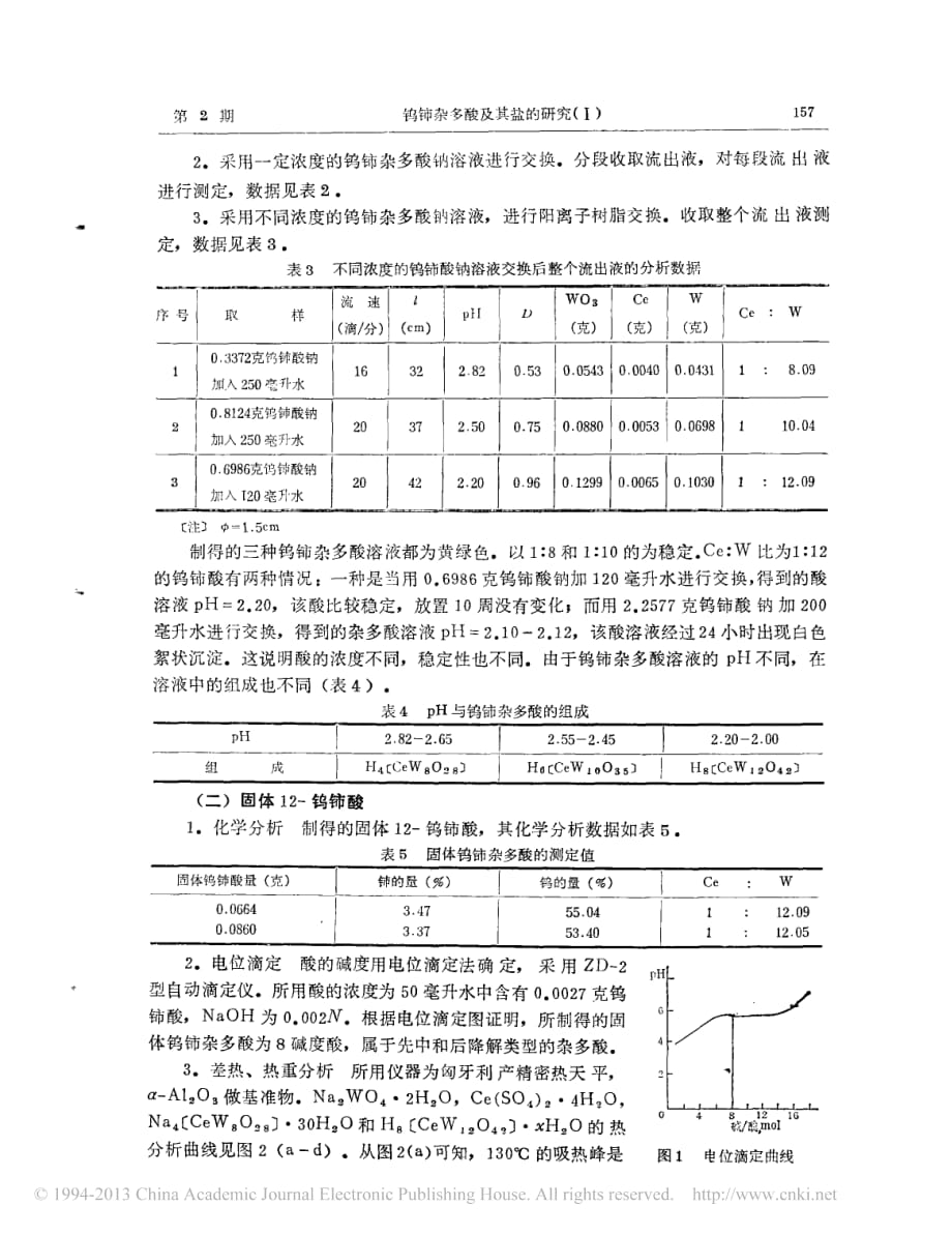 钨铈杂多酸及其盐的研究离子交换法制备钨铈杂多酸王恩波_第3页