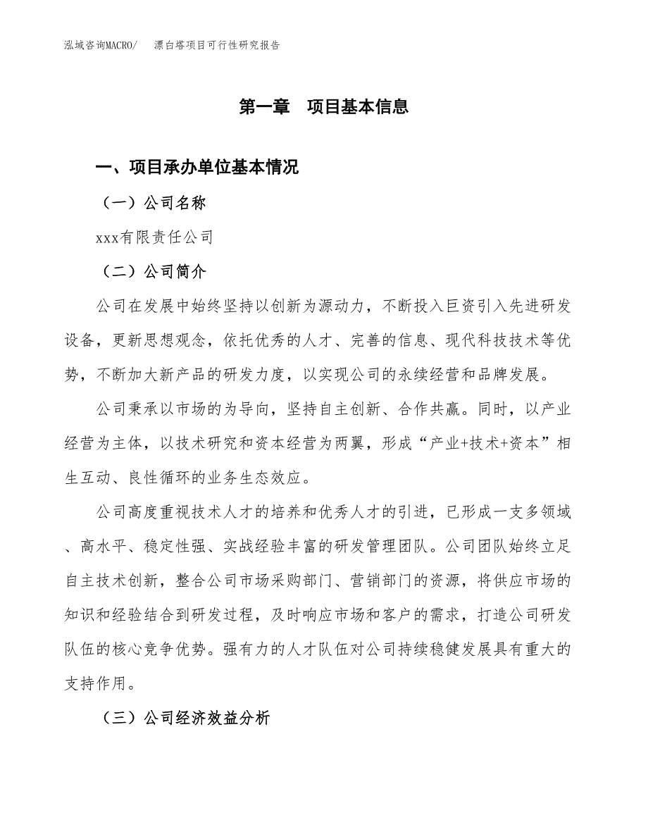 漂白塔项目可行性研究报告（总投资10000万元）（47亩）_第3页