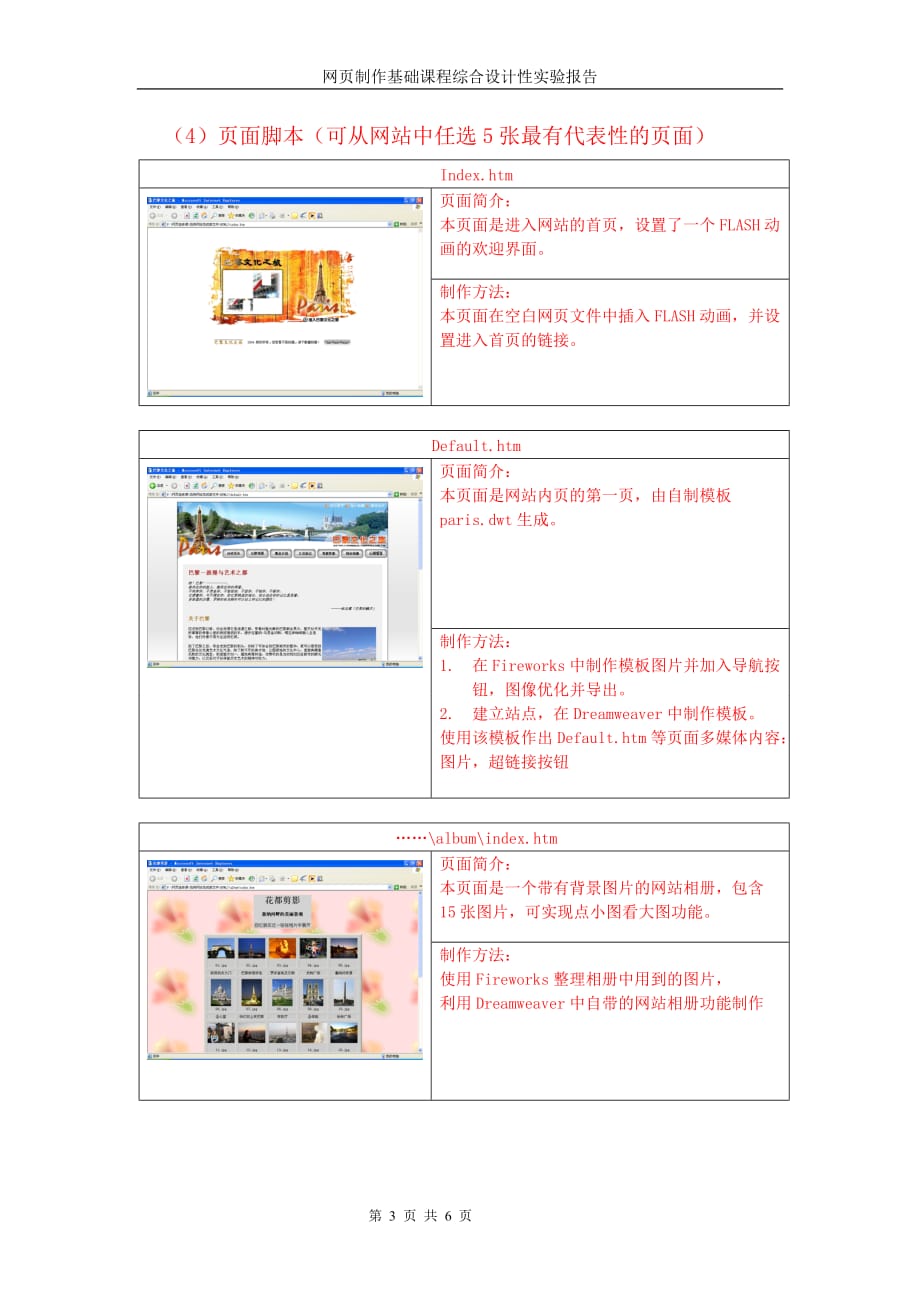 网页制作综合性实验报告模板.doc_第3页