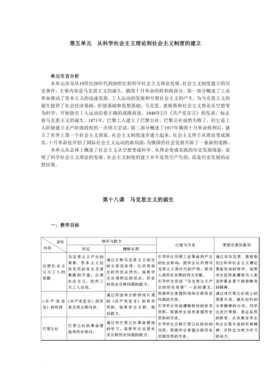 第五单元从科学社会主义理论到社会主义制度的建立.doc_第1页