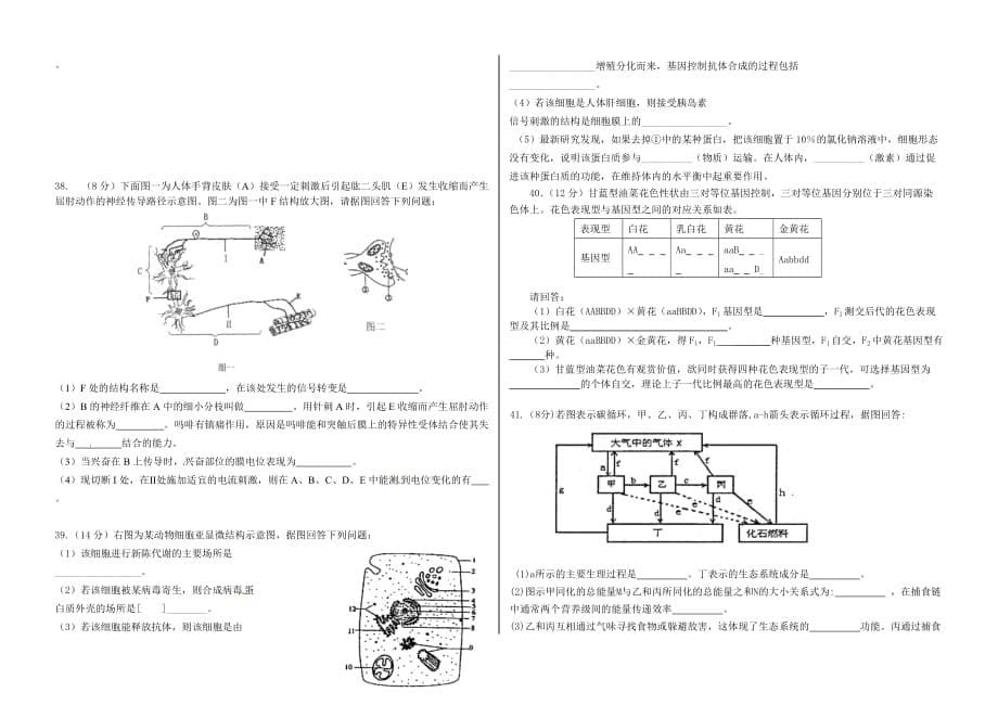 （教育精品）黑龙江省2014年高二上学期期末考试生物试卷_第5页