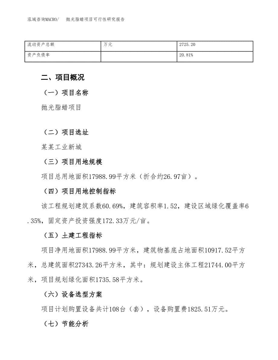 抛光脂蜡项目可行性研究报告（总投资6000万元）（27亩）_第5页