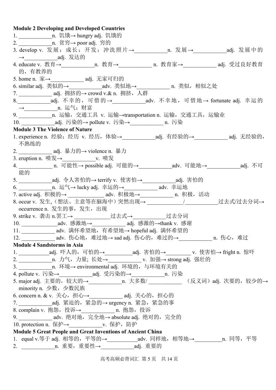 高三高频词汇完整版_第5页