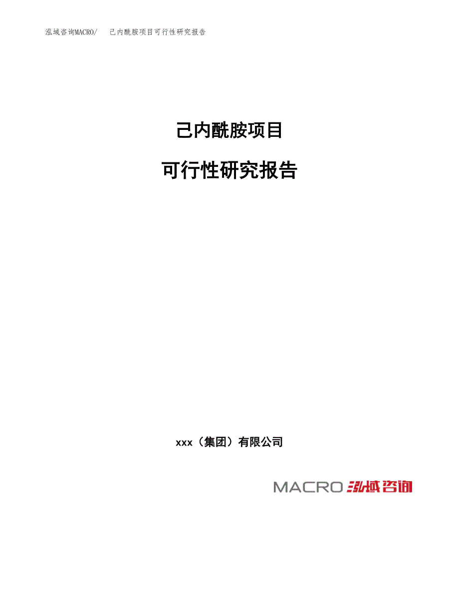 己内酰胺项目可行性研究报告（总投资8000万元）（36亩）_第1页