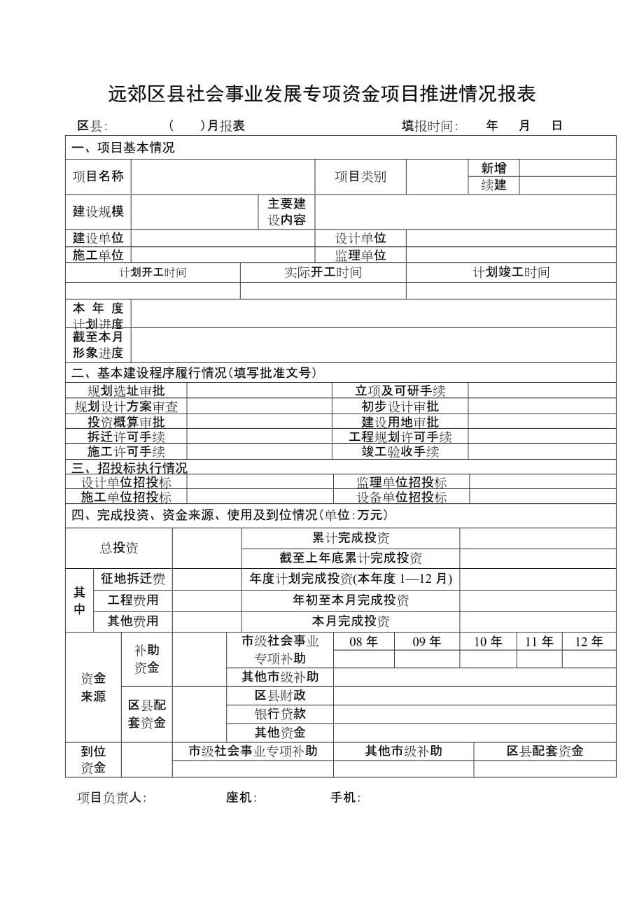 远郊区县社会事业发展专项资金项目推进情况报表.doc_第1页