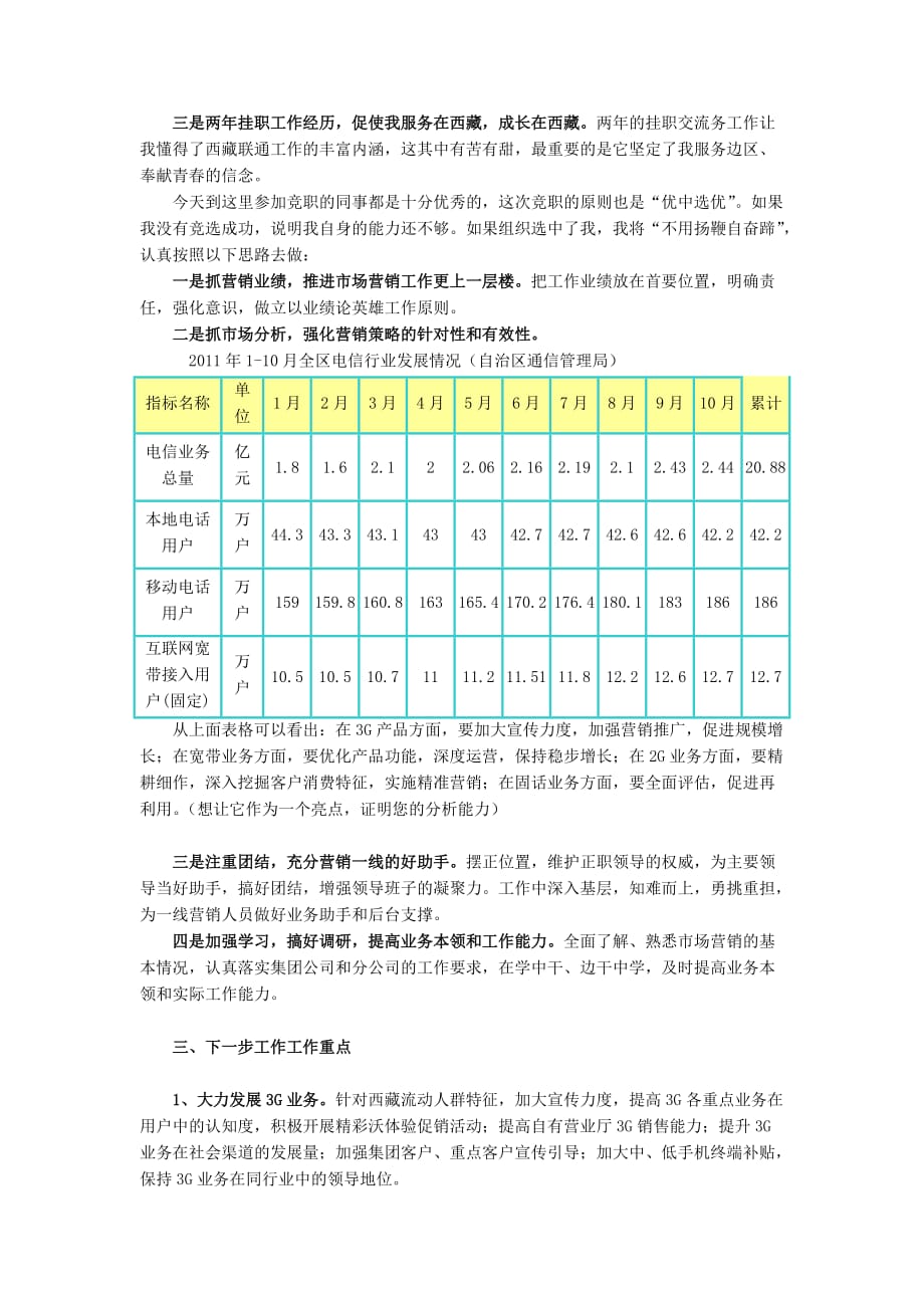 联通市场部副经理竞聘演讲稿(同名27148)_第2页