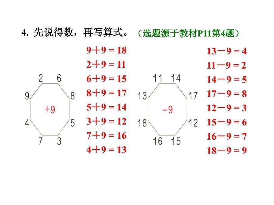 一年级下册数学习题课件-2.1十几减9 人教新课标_第5页