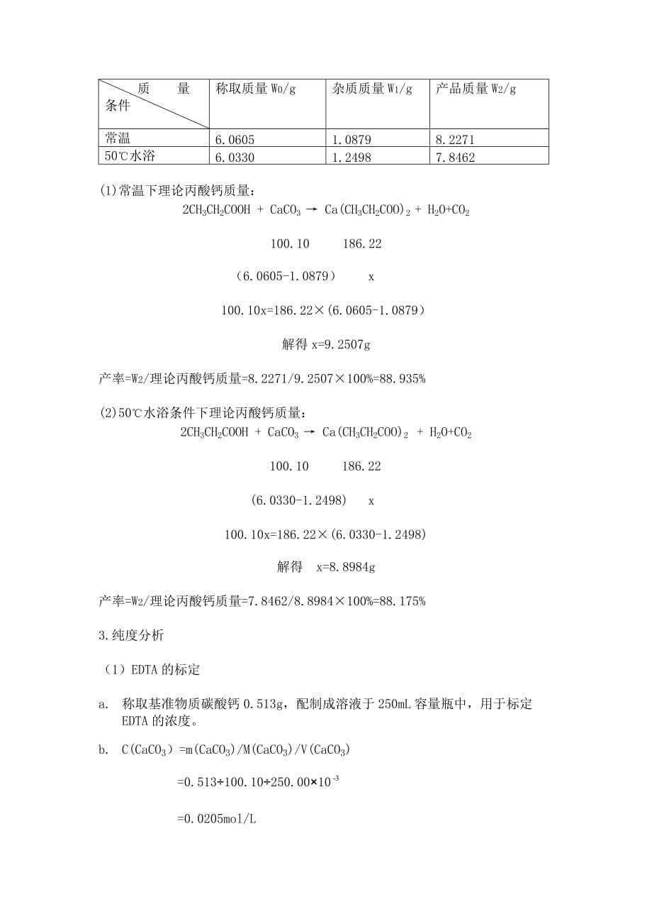 丙酸钙的制备实验报告下载._第5页