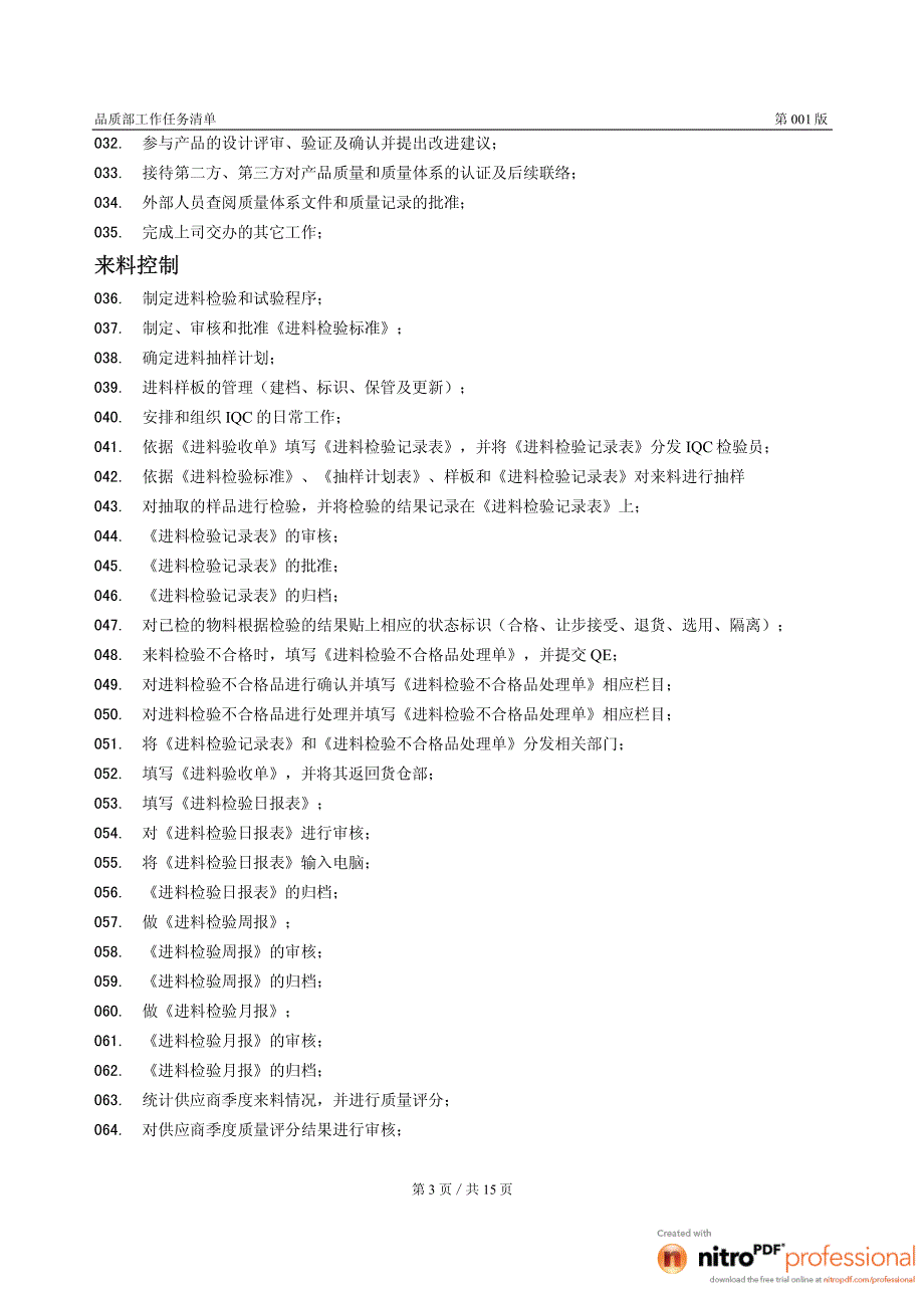 品管部工作岗位职责说明书与岗位职责说明书编写规范汇编_第4页