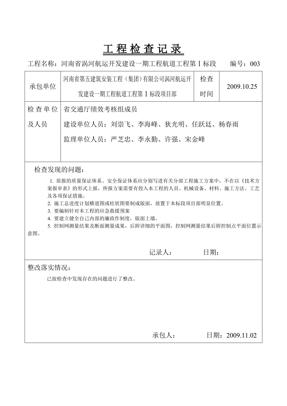 涡河一标工程检查记录_第4页