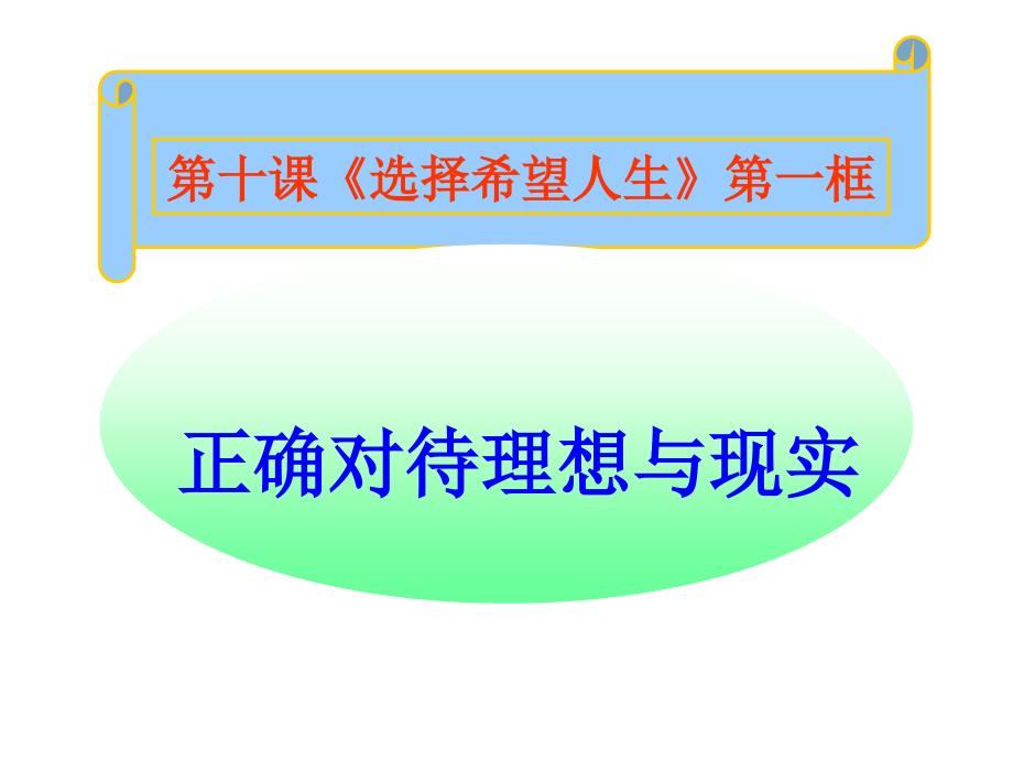 10.1正确对待理想与现实》35课件剖析_第1页