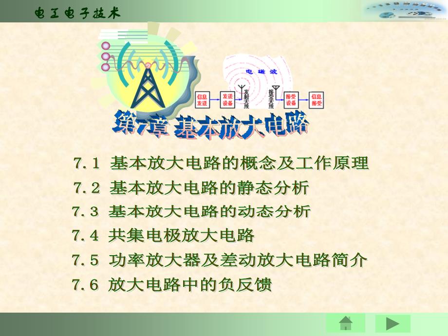 了解放大电路的基本概念及结构组成;熟悉低频小信号放大电_第1页