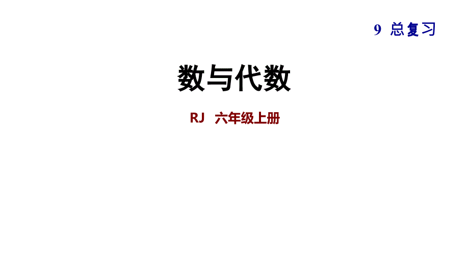 六年级上册数学习题课件-9.1数与代数人教新课标_第1页