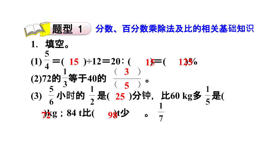 六年级上册数学习题课件-9.1数与代数人教新课标_第2页