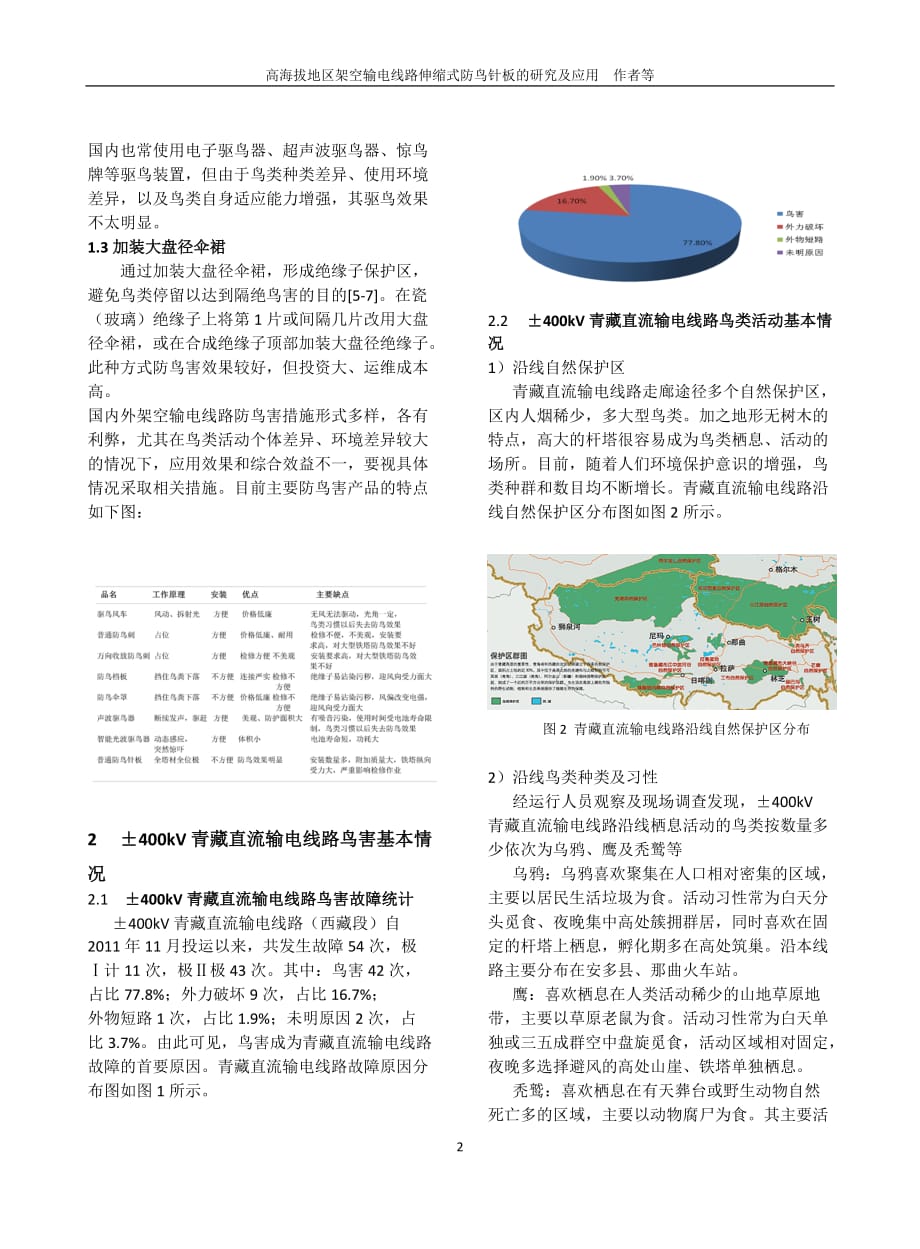 架空输电线路伸缩式防鸟针板的研制及应用..._第2页