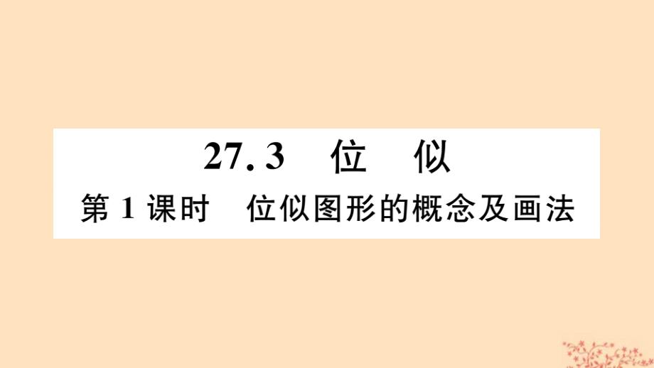 （安徽专用）2019春九年级数学下册第27章相似27.3位似第1课时位似图形的概念及画法习题讲评课件（新版）新人教版_第1页