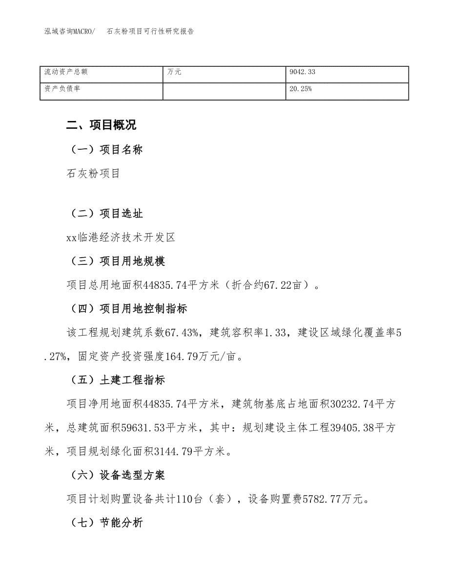 石灰粉项目可行性研究报告（总投资16000万元）（67亩）_第5页