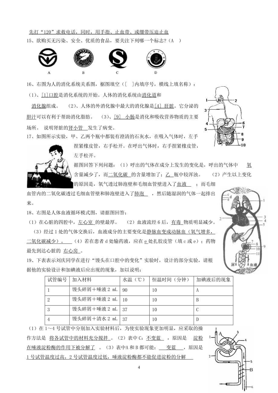 初中生物识图题._第4页