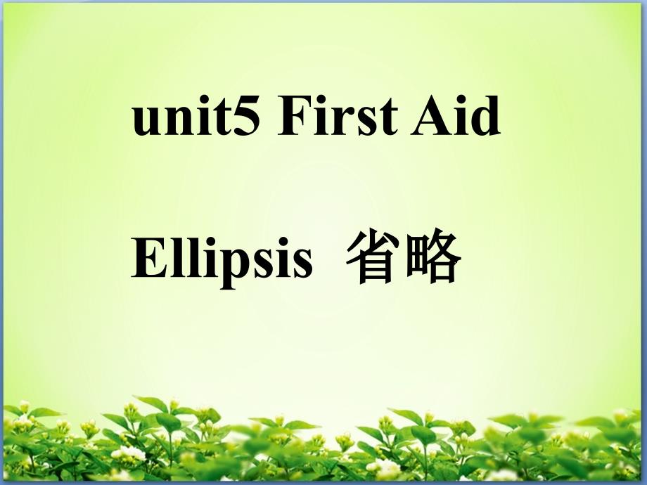 unit5-first-aid省略句公开课_第1页