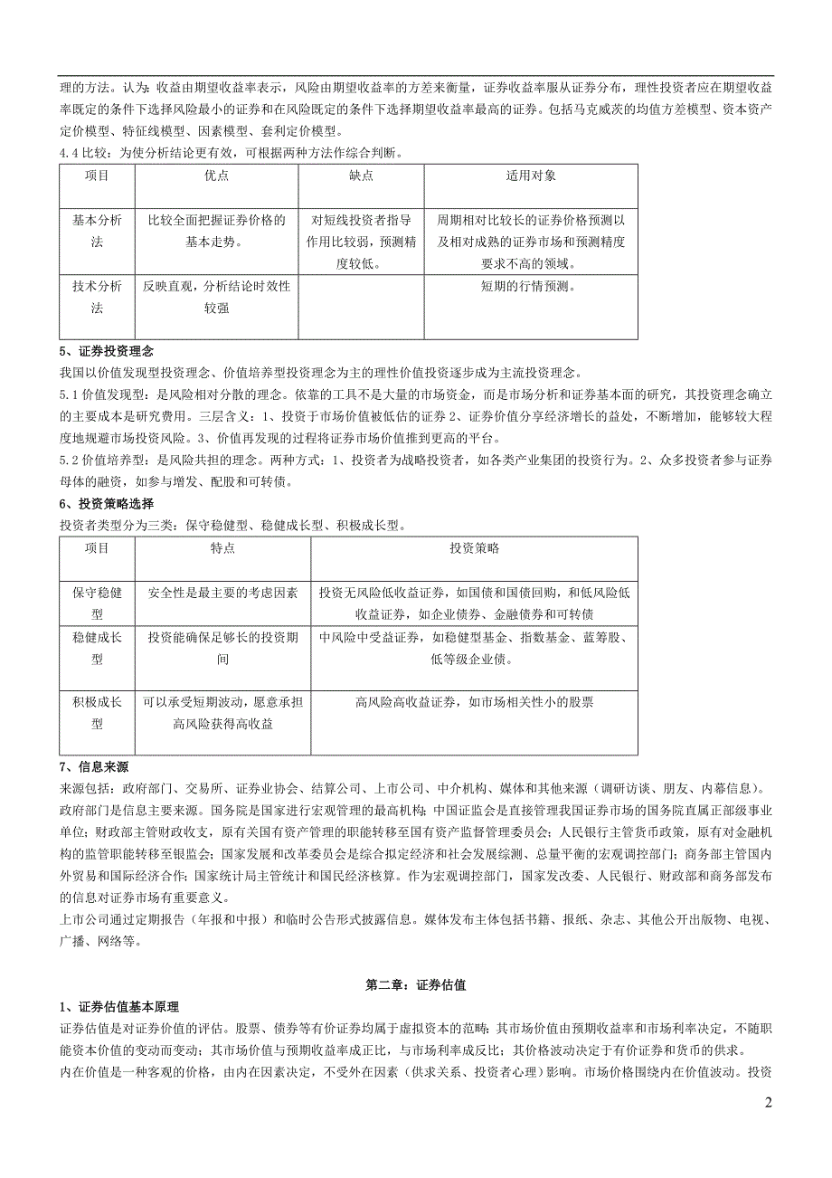 证券投资分析考试复习汇总_第2页