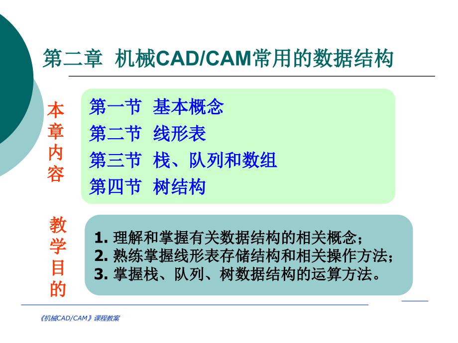 中北大学机械cadcam技术第二章机械cad、cam常用的数据结构_第1页