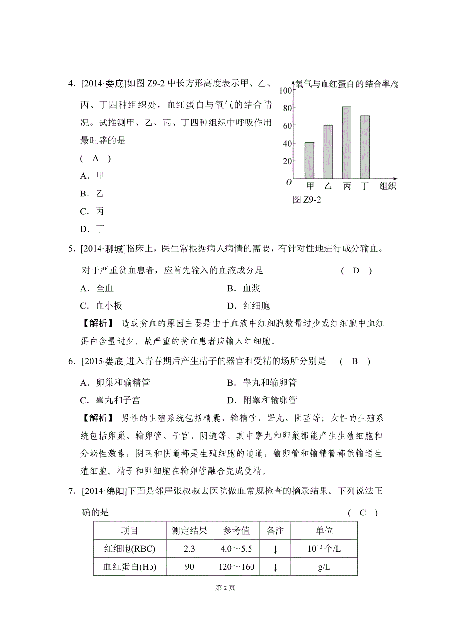 专题九动物的新陈代谢._第2页