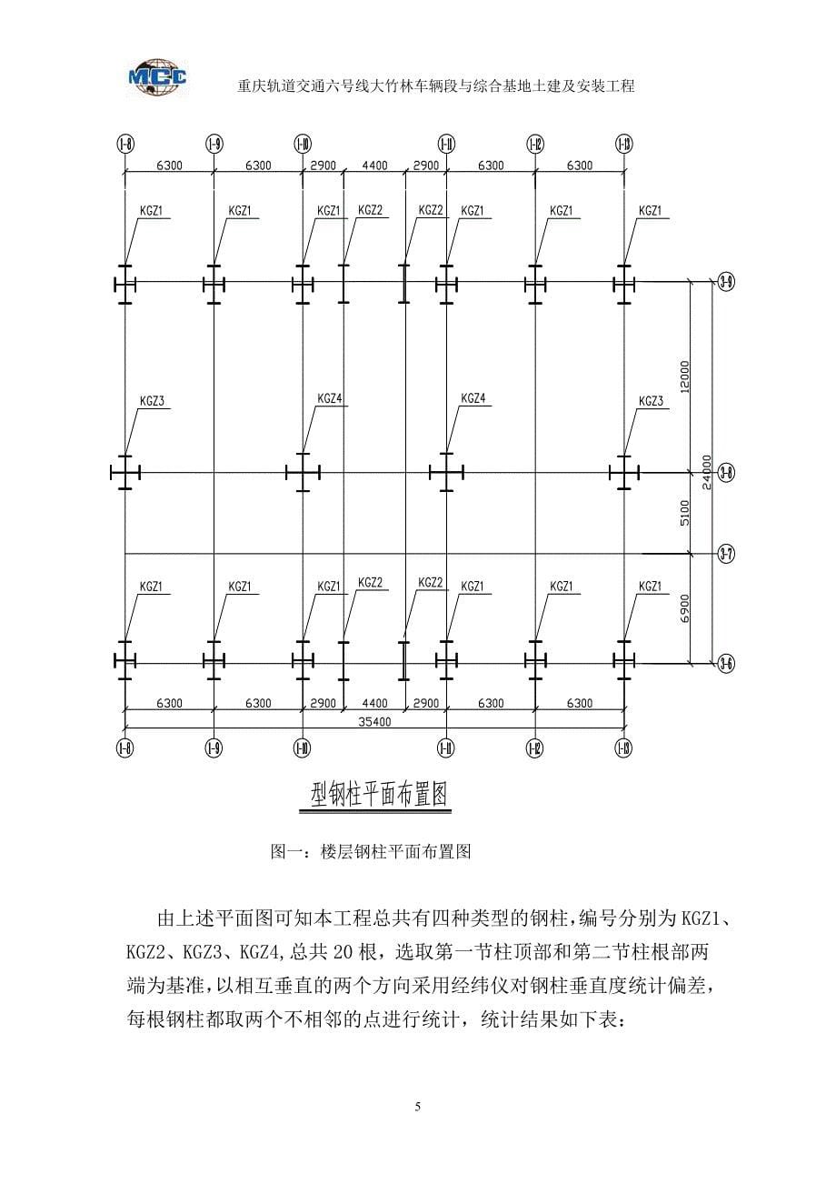 大竹林车场综合楼钢柱垂直度质量控制qc_第5页