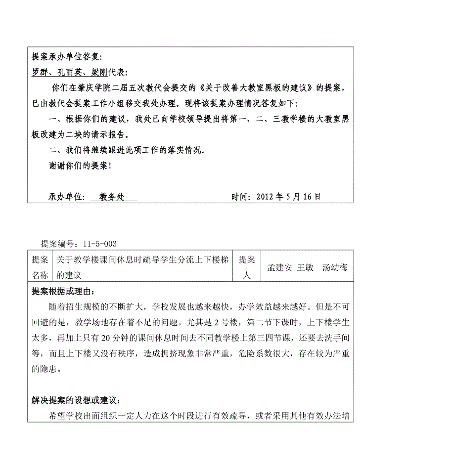 肇庆学院二届五次教代会提案办复情况._第4页