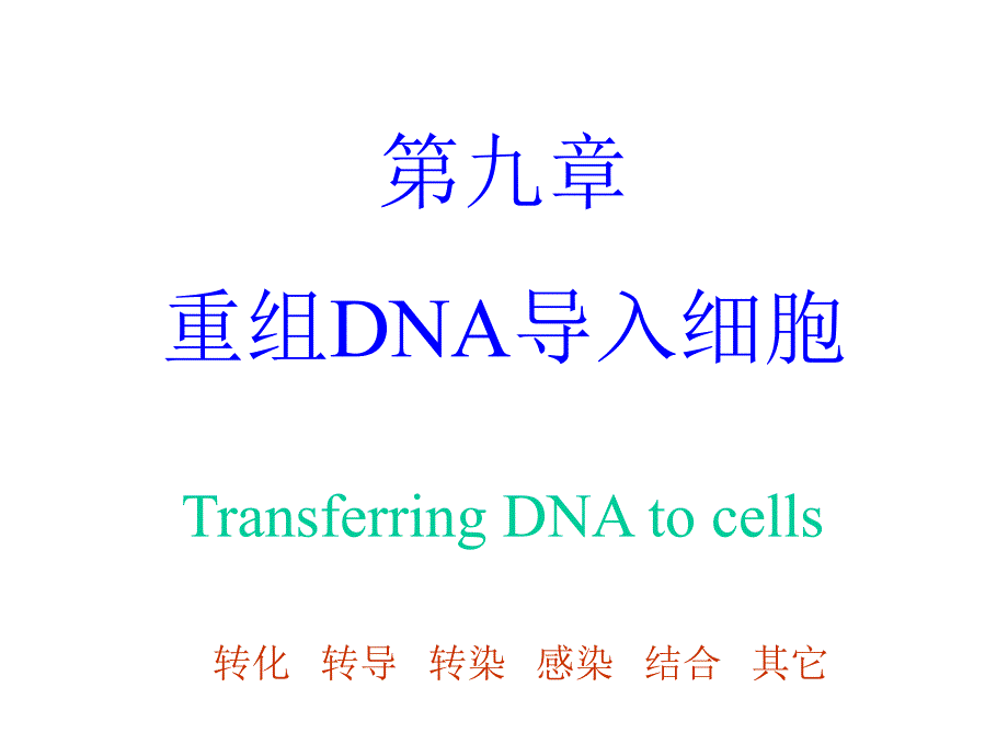 基因工程第九章重组dna导入细胞_第1页