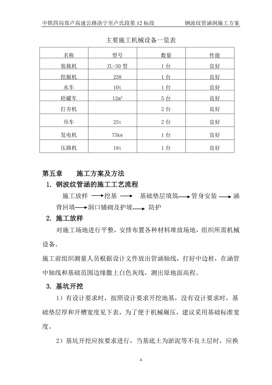 钢波纹管涵洞施工方案讲义_第4页