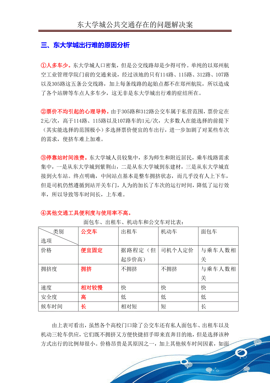 郑州东大学城的公共交通存在的问题以及解决方案讲义_第4页