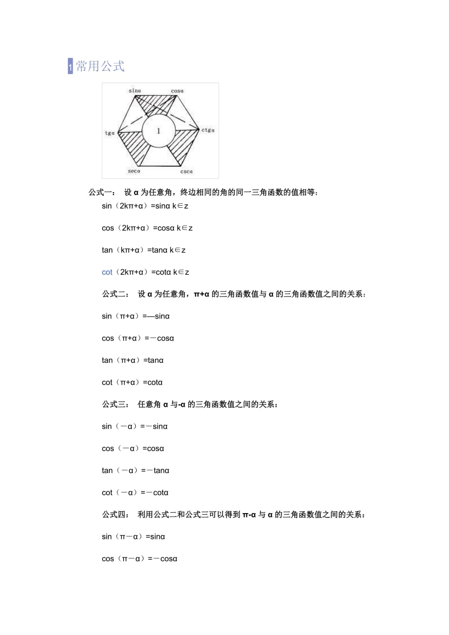 三角函数推导大全剖析_第1页