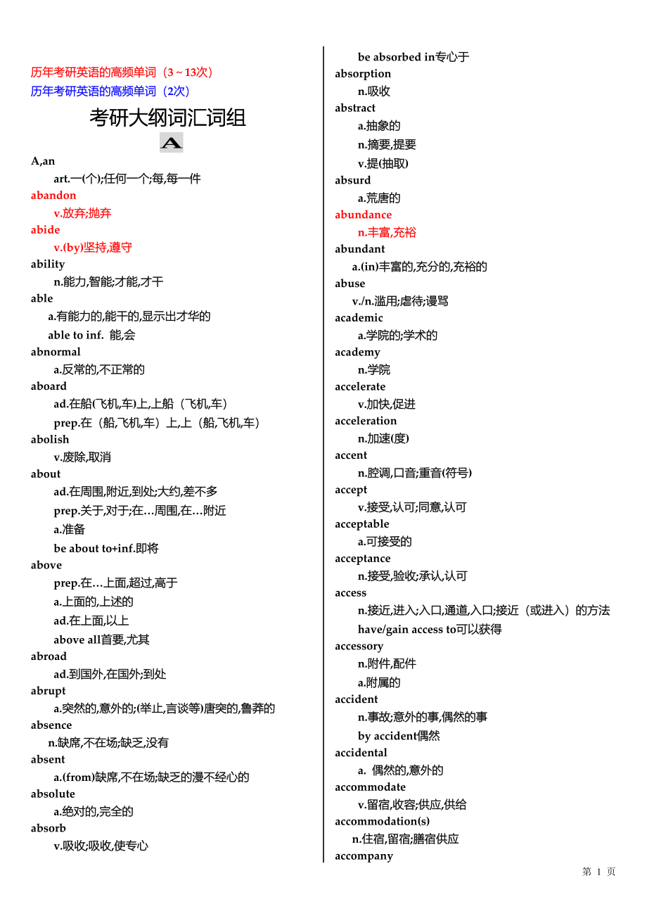 考研词汇完全版凌文菲提供._第1页